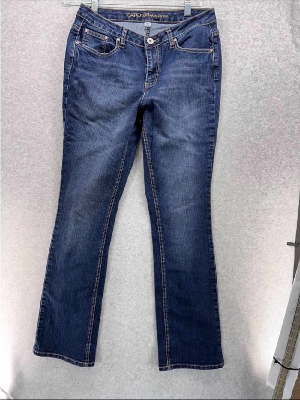 CAbi Mid Indigo Flare Jeans - Women's Wide Leg
